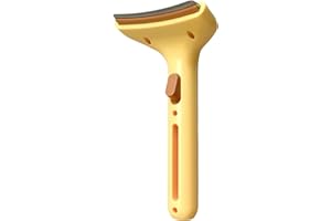 ETIALURE Brosse de Toilettage pour Chat, Peigne à épiler pour Chien avec Bouton Realease, Peigne à Puces pour Animaux de Compagnie pour le Toilettage et le Massage (Jaune)