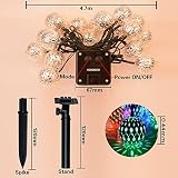 Solar Lichterkette ,Kondisco 20er LED 5 Meter Solar Lichterkette Wasserfest Garten Außen Weihnachten Dekoration für Garten, Terrasse，Geburtstag, Haus, Party, Weihnachtsbaum， Weihnachten Party (mehrfarbig) - 6