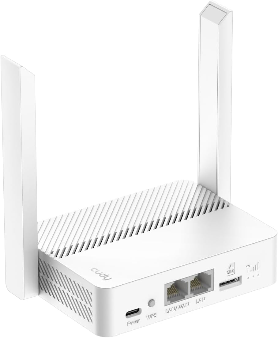 Cudy Nuevo LT300 Router 4G SIM LTE WiFi 300Mbps, Router con Tarjeta SIM, Compatible con Todos los operadores, 2×2 MIMO, Sin Necesidad de Configuración, OpenVPN, WireGuard