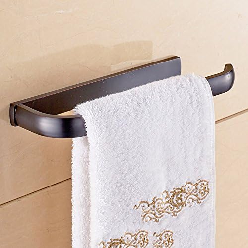 Full copper European style towel ring / retro towel bar / gold / rose gold towel rack / antique copper bathroom pendant ( Color : Black )