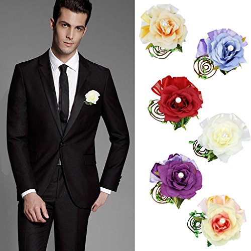 Anstecker Hochzeit Gästeanstecker Hochzeitsanstecker Anstecknadel Corsage – Weiß - 7