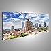 Produktbild Bild Bilder auf Leinwand Warschau, Polen Luftbild Palast der Kultur und Wissenschaft und Innenstadt Wandbild Leinwandbild Poster
