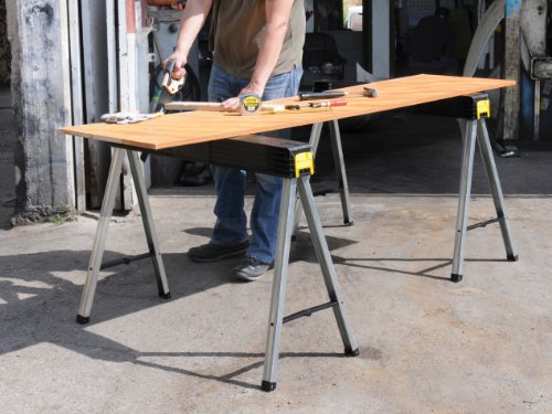 Stanley zusammenlegbares Unterstellbock-Paar, aus Metall, bis 340kg belastbar, Gummifüße, 101.7×75.8×12.5, 1-97-475 - 5