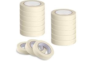 Goysen Masking Tape 15 Rolls (25mm X 50m), General Purpose Painters Masking Tape Adhesive Multi Surface Decorator Tape for Crafts DIY and Indoor Painting