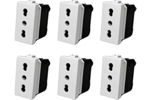 6 Pezzi Prese Interruttori Compatibile Bticino Matix Presa Bipasso 2P+T 16A 250V ANMECS (6)