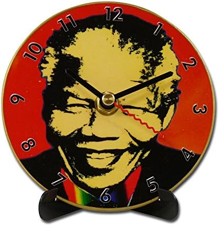 Mini LP table clock "Nelson Mandela", orange