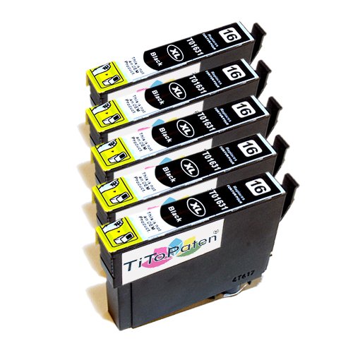 5x Epson Workforce WF 2530 WF kompatible XL Druckerpatronen - Schwarz - Patrone MIT CHIP !!!