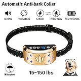 Collar Antiladridos para Perros -Collar seguro y eficaz. Adopte 2019 nueva tecnología, con la viruta inteligente del Dectection, detecte su perro que ladra con Presision, y elimina la activación falsa de otros perros. Collar automático (no contenga el transmisor alejado)