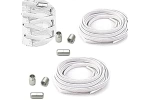 KEKECHAORAN Cordones Elásticos Sin Nudo con Hebilla Metal | Cordones Elásticos Silicona/Cordones Elásticos de Goma con Botón de [No es Necesario Atar los Cordones de los Zapatos]