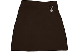 Ozmoint Girls School Uniform Heart Lycra Stretch Half Elasticated Waistband Skirt Skirts Grey Black Navy Bottle Green Brown Skirts (3-16 Years)
