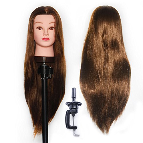 Hairdressing Training Head 100% Synthetic Hair Mannequin Styling Dolls Head With Clamp Stand ESJ1018P