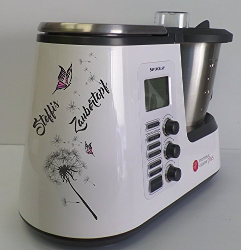 wodtke-werbetechnik - Adesivo per Monsieur Cuisine Plus, Motivo Farfalle, Colore Lilla