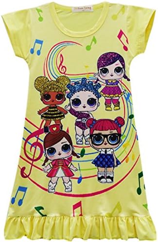 ZFFSD Girls Summer Dress 2018 Princess Flower Dresses (Yellow, 6-7Years)