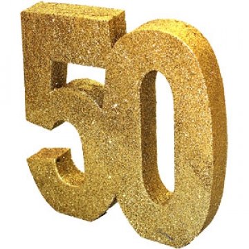 Tisch-Dekoration - Zahl 50 - Gold