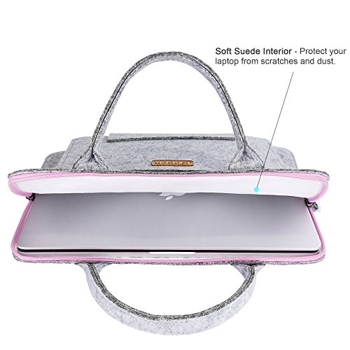 Ropch 13 3 Zoll Laptoptasche Filz Tasche H  lle Schutztasche f  r MacBook Pro  - Grau   Rosa