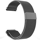 Ersatz Metall Bands Uhrenarmband – Wahl der Farbe & Breite (22 mm) – PREMIUM stark Milanaise Loop Bands, (magnetisch), (Magnetic)-Black