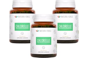NATURAFORCE NATURA FORCE NATURA-FORCE NATURA FORCE - Comprimés Chlorelle Biologique - 100% Naturel - Vitalité - Soutien des Fonctions Cognitives & de l'Immunité - Riche en Fer et en Vitamines - 3 x 180 comprimés - 540 Comprimés
