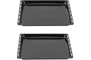 ICQN Backblech Set 455 × 375 × 30 mm, Kompatibel mit Bosch, Siemens, Constructa & Neff, Emaillierte Backbleche für Backofen & Herd