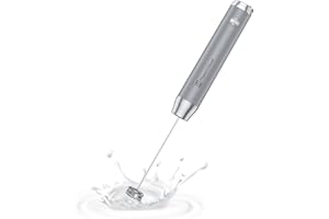 Maestri House Akumulatorowy spieniacz do mleka, ręczny elektryczny ekspres do pianki, wodoodporny, odłączany, ze stali nierdzewnej, mikser do napojów, latte, cappuccino, bez podstawki (średni szary)