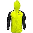 Raida Unisex Adult Polyester Drymax Standard Length Rain Jacket | Waterproof Zipper Pockets | Light Weight & Heavy Duty | Motorcycling | Cycling | Trekking (X Large, Hiviz), Green,Black