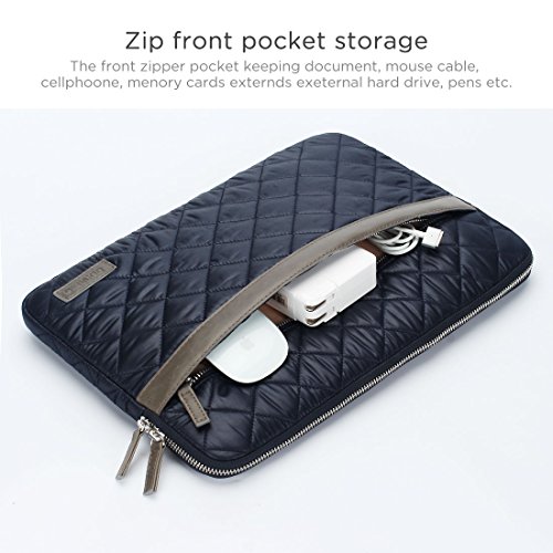 DOMISO 14 Zoll Nylon Laptop Sleeve Klassisch Tragbar Case Hülle Beutel Anti-Kratzern Schutzhülle Notebook Tasche Schutzabdeckung , Blau - 3