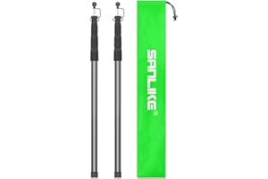 SAN LIKE Tige de Tente Camping en Aluminium 2,5M, Poteaux de Remplacement Télescopiques Ajustable, Mâts de Tente Télescopique de Camping, Barre d'auvent d'abri de Pluie, Perche de Tente Voile de Plage