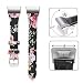Produktbild Für Fitbit Charge 3 Armband,Colorful Pu Leder Armband mit Blumen Muster Armbänder Wrist Strap Uhrarmband Unisex Ersatzband mit Edelstahlschließe für Fitbit Charge 3 (5.5''-6.7'', A)