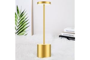 bravzurg Lampara Escritorio LED Sin Cable, 5000mAh Lamparas de Mesa Recargable Portatil, Lámpara Inalambrica Bateria Recargables, Para Exterior, Mesita Noche, Jardin, Salon, Restaurante, Sobremesa