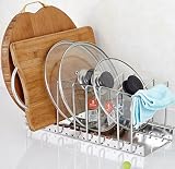 homeself ajustable Houseware, de cocina, armario y organizador de la despensa accesorio de, tapa de olla Rack