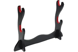 SHULI Schwerthalter Schwerthalter Gepolsterter Stoff Schwerthalter aus schwarz lackiertem Wakishita Shiki Tanto Schwertständer-B