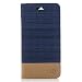 Produktbild Hülle für Huawei Y6 2017 / Y5 2017 (Nicht zutreffend für Huawei Y6 Pro 2017) , IJIA Mode Elegant Leinwand Nähte Rein Dunkelblau Flip Case Leder Cover PU Lederhülle Schutzhülle Ledertasche mit Zusatzfunktionen Card Slot Schale Cover Book Style Design Tasche für Huawei Y6 2017 / Y5 2017 (5.0")