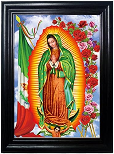 GUADALUPE FRAMED Wall Art--Lenticular Technology Causes The Artwork To Flip-MULTIPLE PICTURES IN ONE-HOLOGRAM Type Images Change--MESMERIZING HOLOGRAPHIC Optical Illusions By THOSE FLIPPING PICTURES