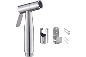 ABSOK Pulverizador para bidé de mano, kit de rociador de bidet de acero inoxidable, rociador de pañales de tela para bebés, fácil de instalar para higiene personal y rociador de inodoro
