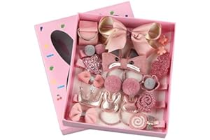 KARLOR Girls Hair Clips, 18 Pieces Baby Hair Clips, Hair Bows, Children's Hair Bobbles, Hair Accessories Hair Pins with Star, Crown, Flower Shape, Hair Clips Set Gift Box for Baby Girls Toddlers