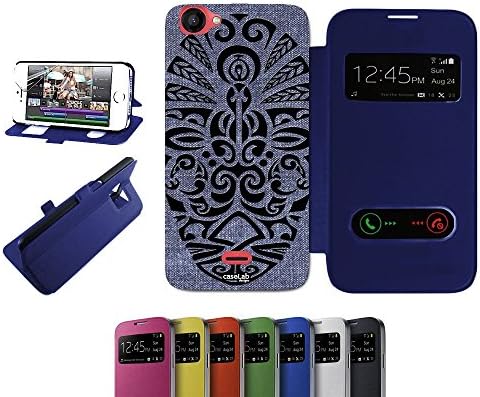 CASELABDESIGNS S VIEW BOOK CASE COVER BLUE EFFETTO JEANS MASCHERA TRIBU' FOR WIKO RAINBOW JAM BLU - BODY S VIEW BOOK BLUE MATERIAL PROTECTIVE SHOCK