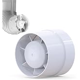HENGBIRD - Exhaust fan 100/150 mm, 12 W, 130-320 m&sup3;, in-line axial extractor: bathroom, kitchen, cellar, silent hose fan for