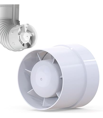 TAOZHUGONG Axiale buisventilator, 100 mm, afvoerventilator, toevoerlucht, hittebestendig, voor keuken, broeikas, badkamer, toilet, 20 W (wit