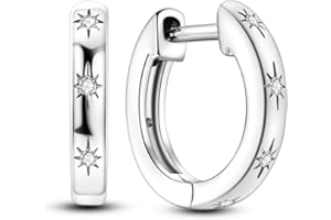 NARMO Pendientes femeninas 925 pendientes de corazón de plata esterlina,Pequeños pendientes de estrellas y luna,Joyas Regalos de Cumpleaños para Mamá Esposa