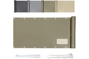 KUZRZNH Balkonabdeckung, 80 x 150cm Balkonumspannung Blickdichte Stoff Wind und UV-Schutz, Balkonverkleidung für Balkongeländer Garten, Balkon Abdeckung Wasserdicht Ohne Bohren