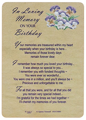 Tarjeta sepelio conmemorativo - en memoria en tu cumpleaños