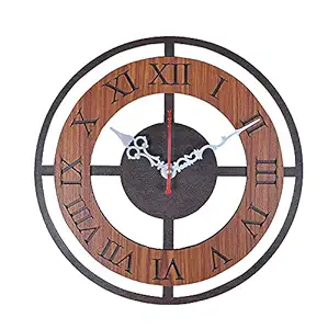 bhawani Enterprise Round Shape Wooden Wall Clock for Home | Office | Living Room | Bed Room | Kids Room | Kitchen