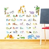 Decowall DA-1608P1513 Dschungeltiere Alphabet Wandsticker Wandaufkleber Wandtattoo Kinderzimmer - 2