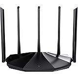 Tenda RX2 Pro AX1500 Router Wi-Fi 6 Dual Band Gigabit, 1201Mbps/5GHz e 300Mbps/2.4GHz, 4 Porte Gigabit, 5x6dBi Antenne, Paren