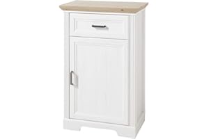 Lomadox Landhaus Schuhschrank in Pinie weiß mit Artisan Eiche - Breite: 65cm