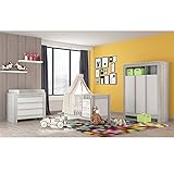 Babyzimmer Felix mit 3 türigem Kleiderschrank in der Trendfarbe akaziengrau