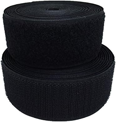 5m-length Sew-On Nylon Magic Fastener Tape Hook &amp; Loop Tape for Apparel Sewing Garment shoe bag &amp; Fabric (6cm-width Black)