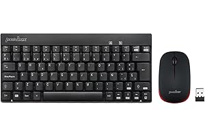 Perixx PERIDUO-712 Combo Teclado Pequeño y Ratón Inalámbrico, Color Negro, Español QWERTY con Ñ