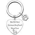JETTOP Best German Shepherd Mum Keyring Funny German Shepherd Dog Lover For Women Birthday Christmas World's Best German Shepherd Ever