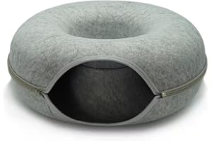 Love Heals Tunnel Per Gatti | Gioco per Gatto in Feltro Robusto | Cuccia Rotonda da Interno per Animali | Smontabile e Lavabile (L)