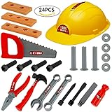 SONi Spielwerkzeug Set 24 Teile Pretend Spielwerkzeug Kinder Werkzeug Set Schutzhelm Perfektes Weihnachtsgeschenk für Jungen